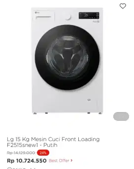 MESIN CUCI LG FRONT LOADING 15KG F2515SNEW1