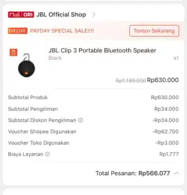 JBL Clip 3 Hitam