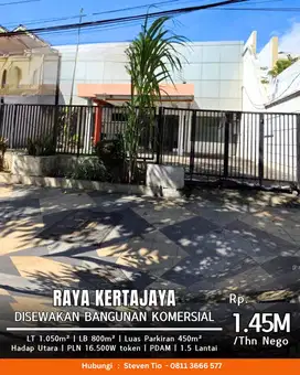 Disewakan Bangunan Komersial 1.5 lantai SIAP PAKAI  Raya Kertajaya