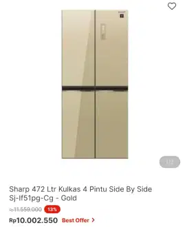 KULKAS SHARP SBS 472 LITER