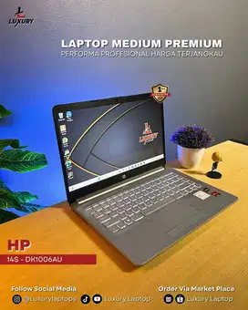 LAPTOP HP 14S DK1006AU SLIM RYZEN 3 SSD RAM MURAH TERAWAT BU MEWAH