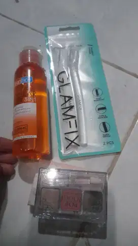 Blush on implora, micelar clean face, cukur alis glamfix