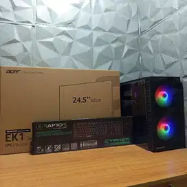 PC Set AMD Ryzen 3 3200G RAm 16GB SSD 256GB Monitor 25 KeyMouse RGB