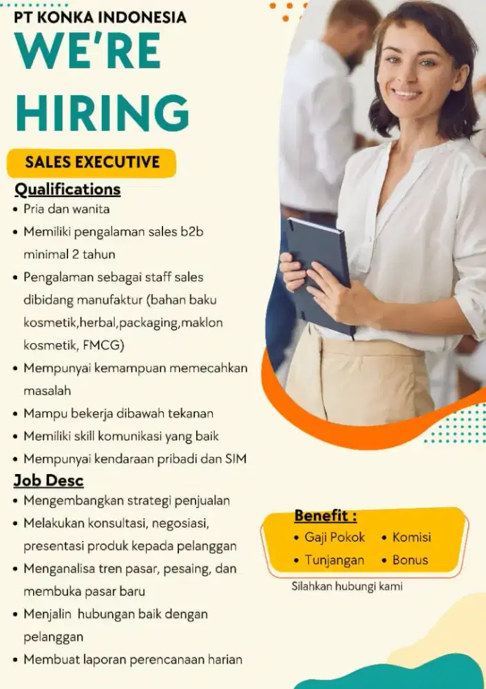 Dibutuhkan segera Sales executive
