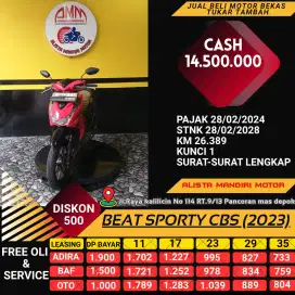 HONDA BEAT SPORTY CBS TH 2023 PLAT F BOGOR BISA CASH / KREDIT