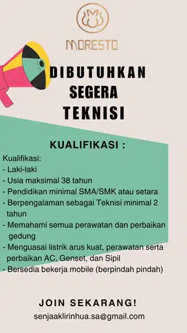 Lowongan Kerja Teknisi