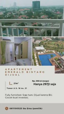 DIJUAL Siap Huni Tanpa Perantara Apartemen Emerald Bintaro