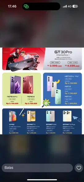 Kredit infinix note 50pro 8/256gb