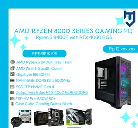 PC GAMING EDITING AMD Ryzen 5 8400F with RTX 4060 8GB GDDR6