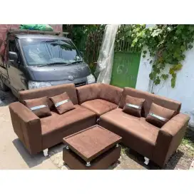 Sofa sudut L murah