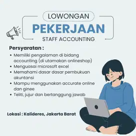 Lowongan Staff Accounting