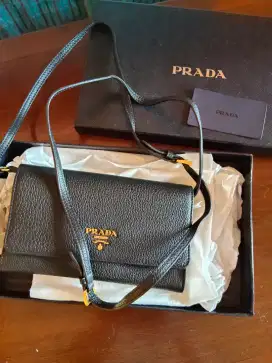 Authentic Prada Portagoglio Tracolla Nero