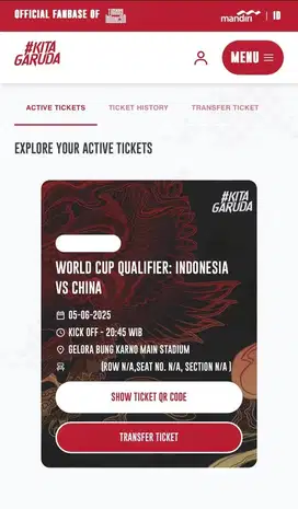 Tiket Pertandingan Timnas
