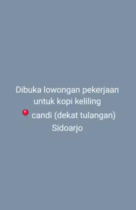 Lowongan pekerjaan kopi keliling