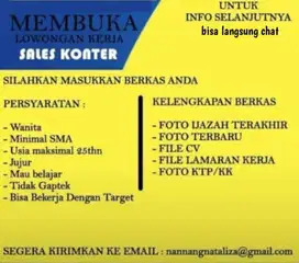 Sales konter pulsa dan aksesoris hp