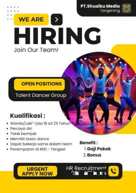 Butuh cepat untuk posisi dancer