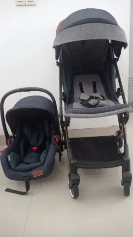 Jual stroler+car seat merek does