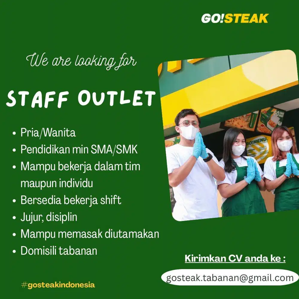 Loker Staf Outlet - Domisili Tabanan, Bali