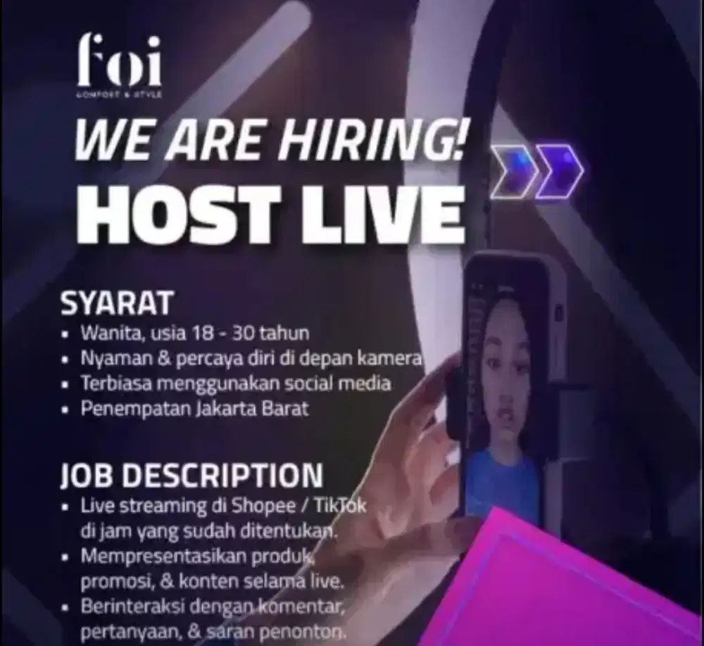 Lowongan Kerja Host Live