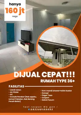 (JARANG ADA) DIJUAL MURAH RUMAH SIAP HUNI