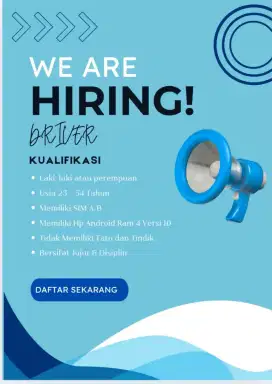 Dibutuhkan segera driver taksi Blue Bird
