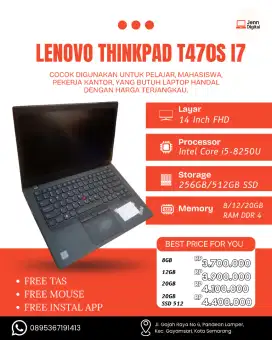 Laptop Lenovo Thinkpad T470S I7