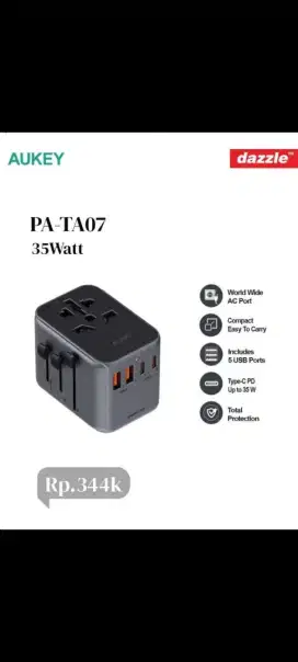 Aukey PA-TA07 TRAVEL ADAPTER 35watt