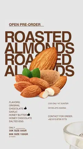 CEMILAN SEHAT ROASTED ALMONDS (PANGGANG)