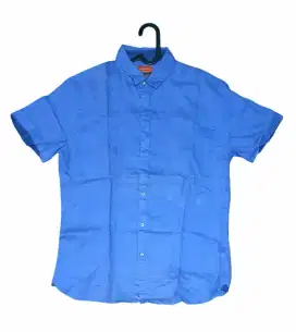 Kemeja Zara Man Basic Warna Light Blue. Slim Fit XL. Polos Tanpa Saku
