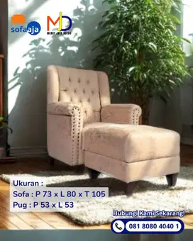 Wing Chair 1 unit + ottoman