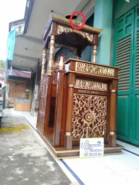 Mimbar masjid kuba new full kayu jati pilihan