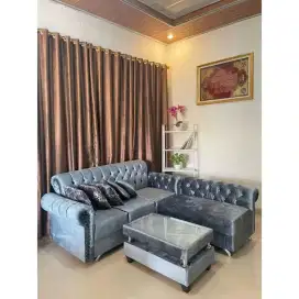 Sofa L kancing minimalis murah