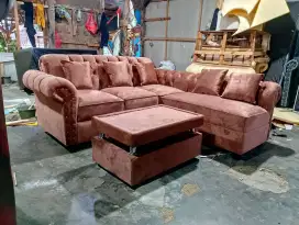 Sofa L kancing minimalis murah