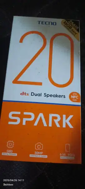 Jual aja hp tecno spark 20NFC
