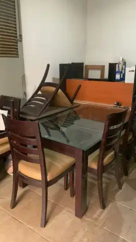 Meja Kayu Jati + 6 kursi