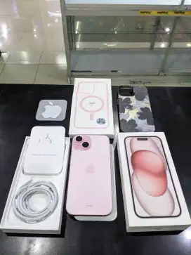 iphone 15 128gb pink edition baru 2 bln garansi resmi panjang