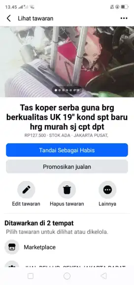 Tas koper berkualitas dan serba guna UK 19 kond mls luar dlm spt baru