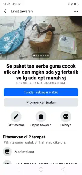 Se paket tas serba guna utk ank2 kond bgs mgkn ada yg perlu murah sj