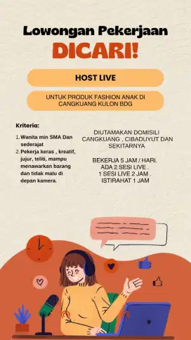 Dicari HOST LIVE