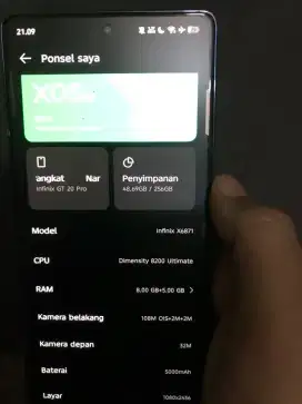 infinix GT 20 pro 8+5/256 fullset, no minus