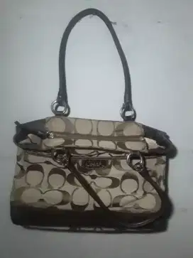 Vintage Preloved--1unit hand bag COACH Kanvas-kulit