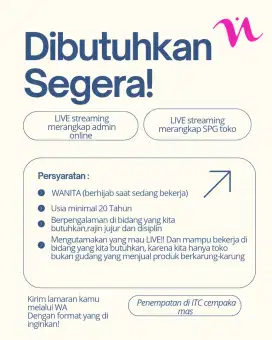 Host Live merangkap admin online/host Live merangkap spg