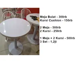 1 set meja dan 2 kursi