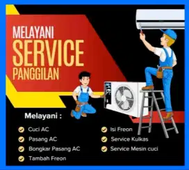 Servis,AC,KULKAS,POMPA AIR,MESIN CUCI DLL