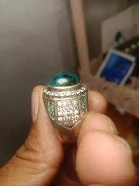Cincin Perak Batu Bacan Dim Small Kantor Elegant