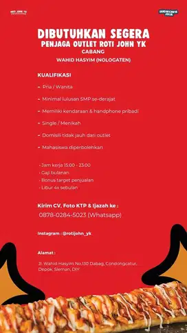 Penjaga Outlet Roti John YK