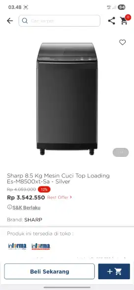Promo mesin cuci sharp inverter garansi 10 tahun