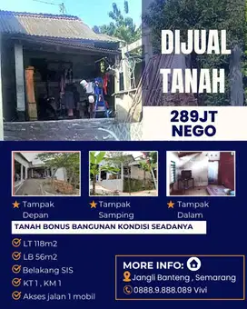 Dijual Tanah bonus bangunan seadanya
