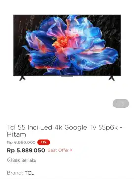 Tcl led google tv 55 inci