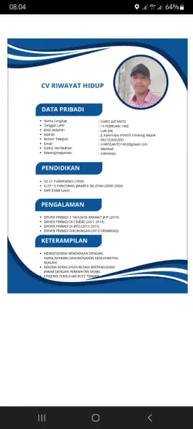 mencari pekerjaan sebagai driver